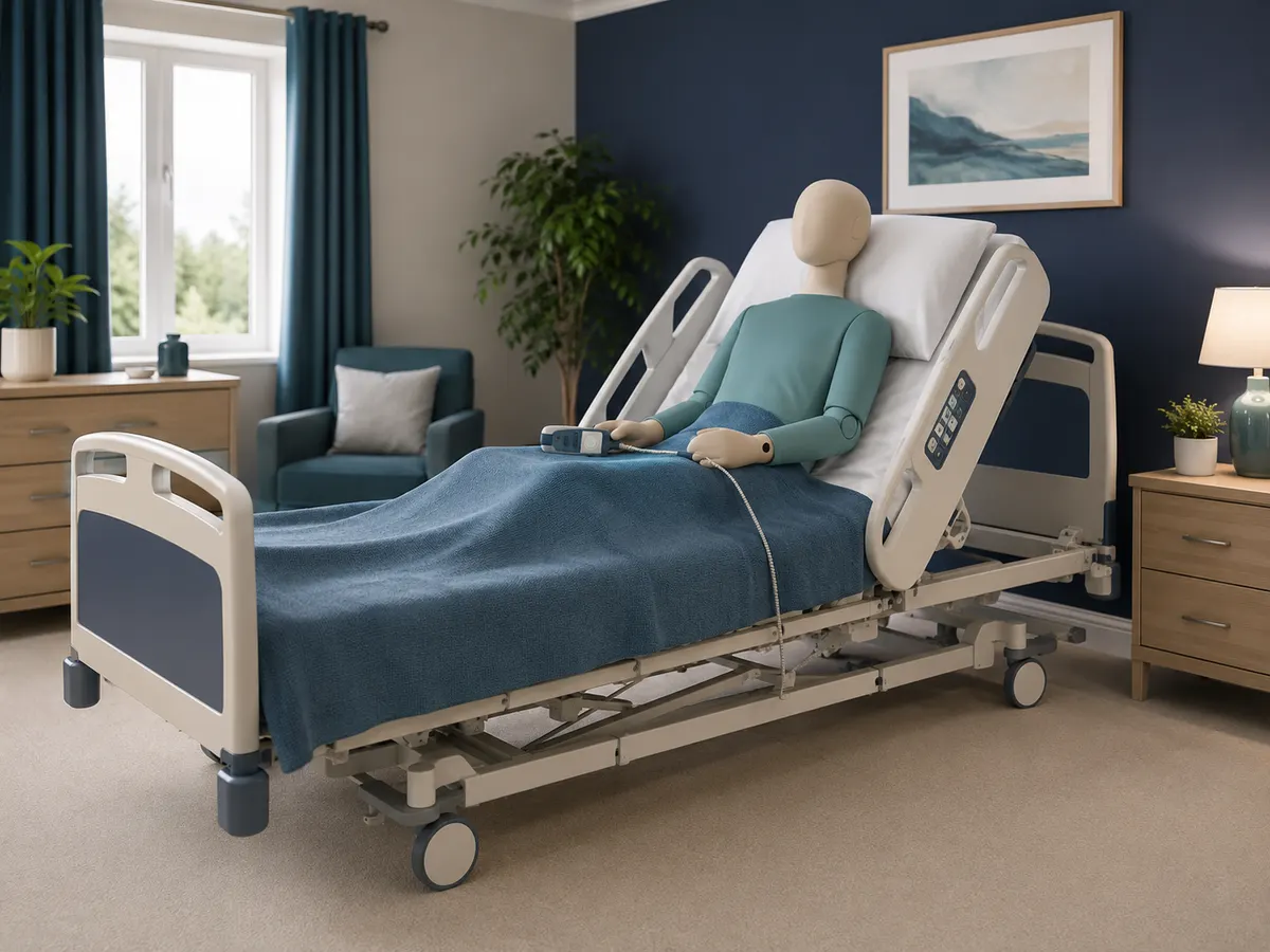 Head and knees supported by a bed that adjusts to the body, controlled by a simple handset kept close at hand.