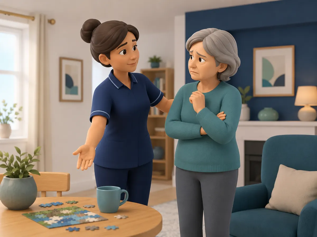 No pressure to finish or explain — steady, patient company is sometimes the whole of what a visit needs to be.