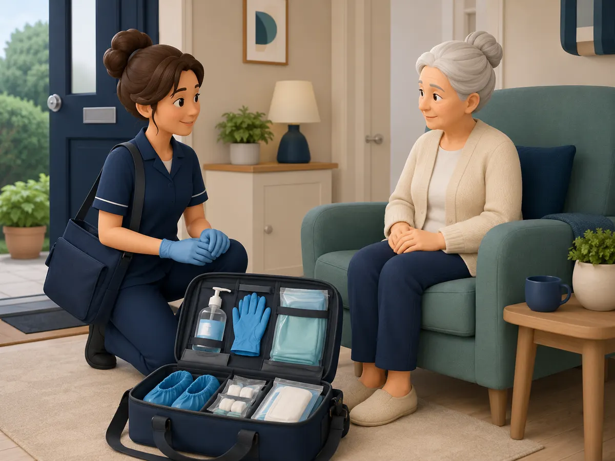 A properly stocked, checked bag at the start of every visit is one of the quiet marks of a reliable carer.