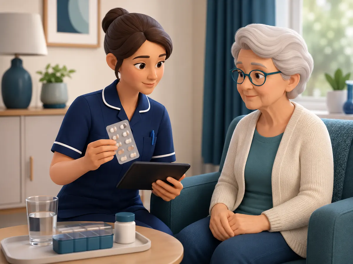 Whatever the level of support, a short conversation about what's being given and why keeps the person included in their own care, not just a recipient of it.