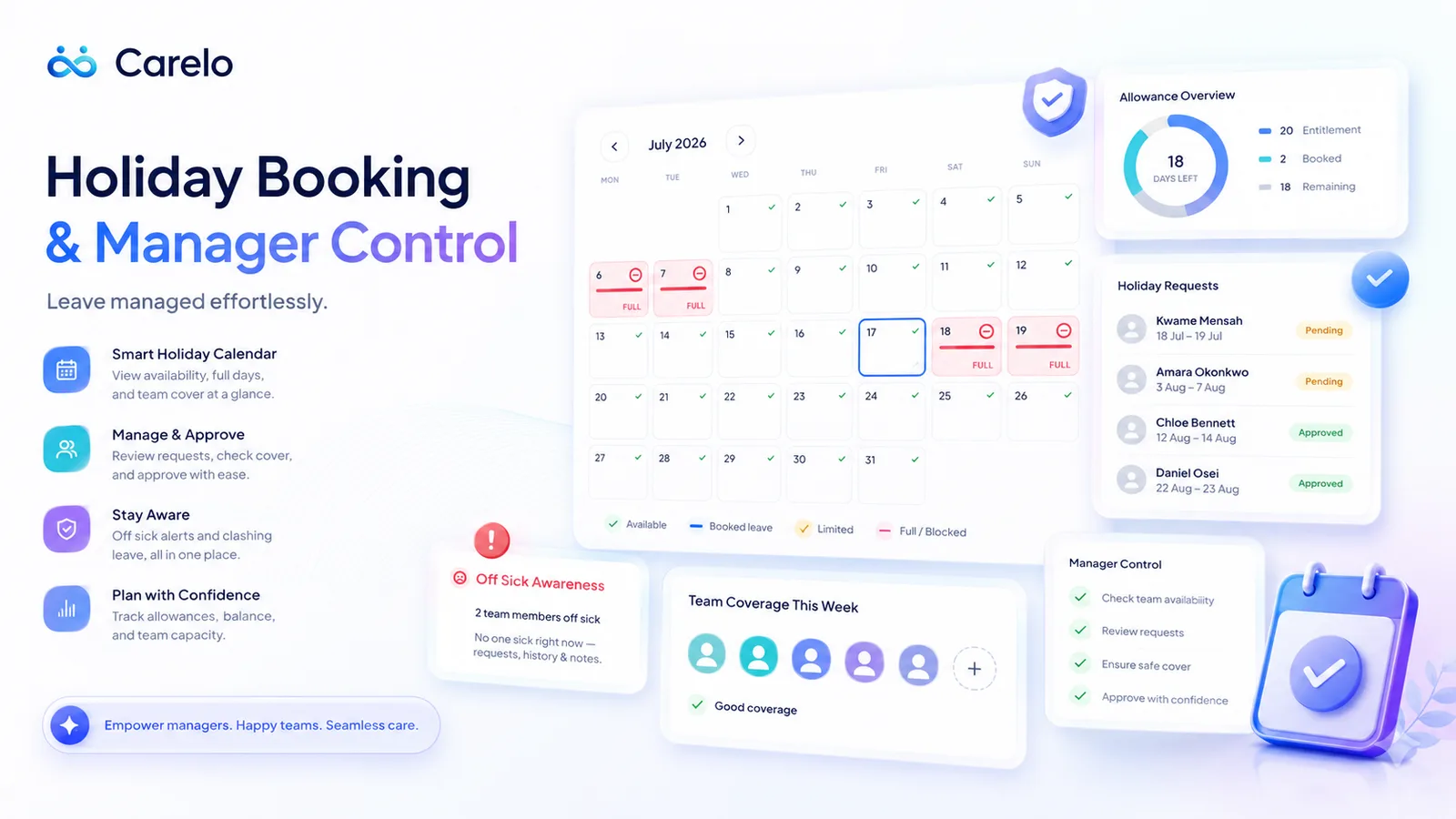 Holiday booking and cover: approving leave with every call still covered