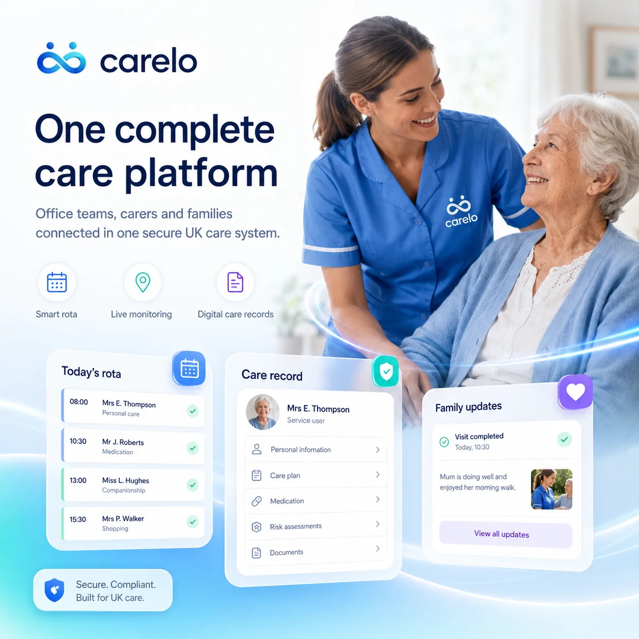 Carelo — one complete care platform for the office, carers and families
