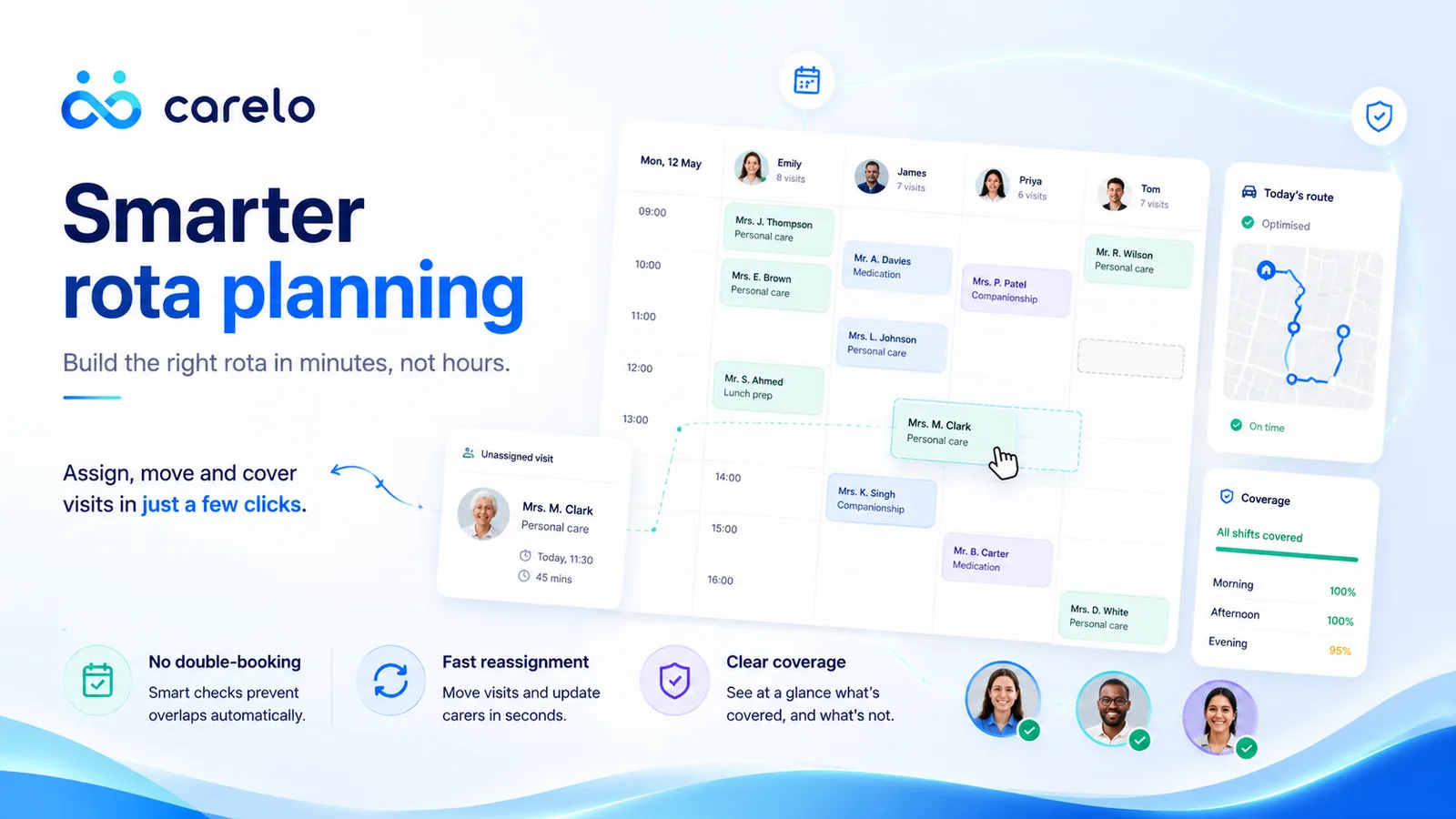 Planning the week: calls, carers and cover in one view
